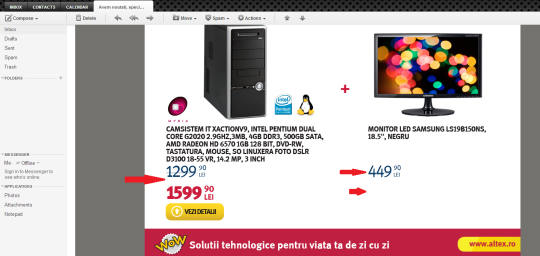 oferta in plus la altex